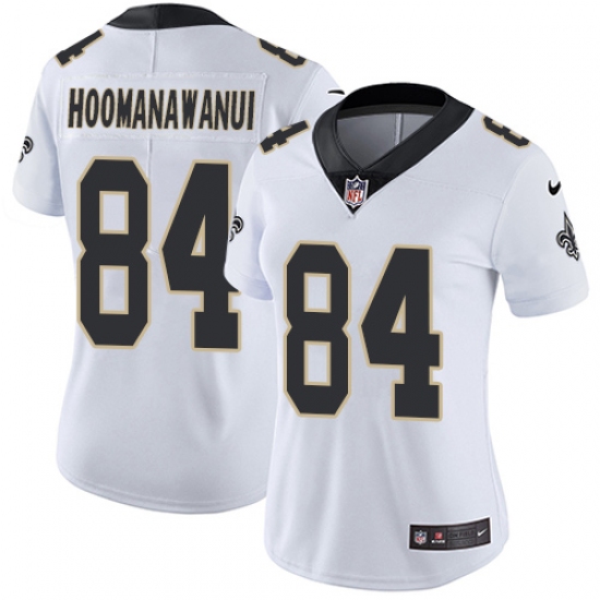 Women's Nike New Orleans Saints #84 Michael Hoomanawanui White Vapor Untouchable Limited Player NFL Jersey - Ujersey