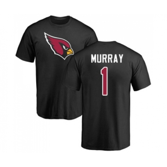 Football Arizona Cardinals #1 Kyler Murray Black Name & Number Logo T-Shirt - Ujersey