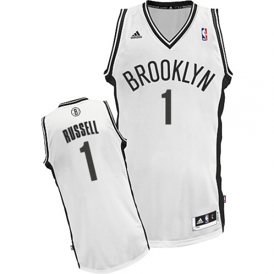 Men's Adidas Brooklyn Nets #1 D'Angelo Russell Swingman White Home NBA Jersey - Ujersey