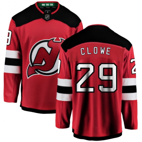Men's New Jersey Devils #29 Ryane Clowe Fanatics Branded Red Home Breakaway NHL Jersey - Ujersey