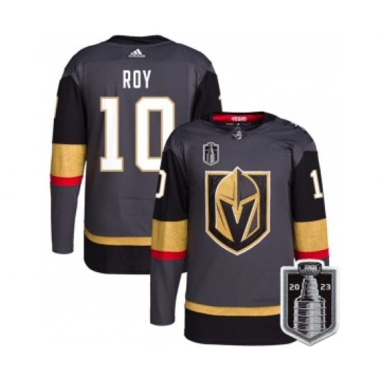 Men's Vegas Golden Knights #10 Nicolas Roy Gray 2023 Stanley Cup Final Stitched Jersey - Ujersey