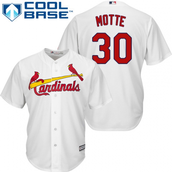 Youth Majestic St. Louis Cardinals #30 Jason Motte Authentic White Home Cool Base MLB Jersey - Ujersey