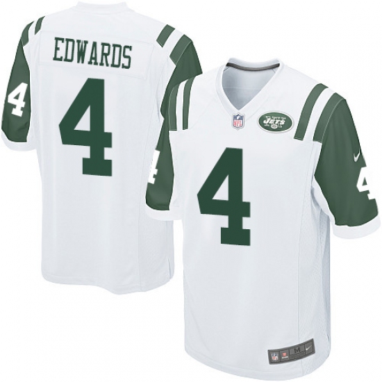 Men's Nike New York Jets #4 Lac Edwards Game White NFL Jersey - Ujersey