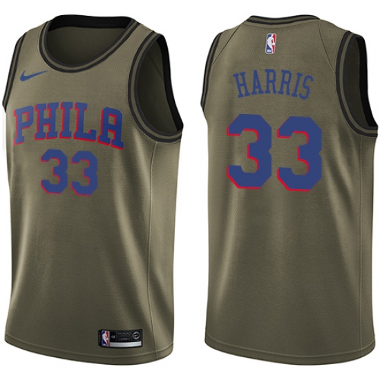 Men's Nike Philadelphia 76ers #33 Tobias Harris Green NBA Swingman Salute to Service Jersey - Ujersey