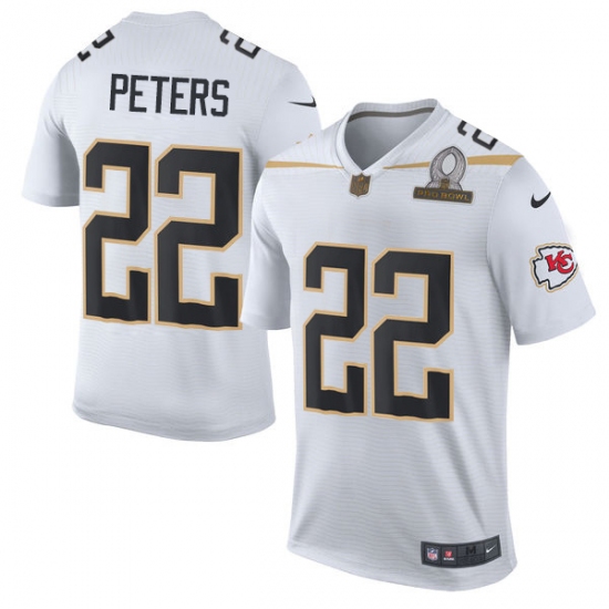 Men's Nike Kansas City Chiefs #22 Marcus Peters Elite White Team Rice 2016 Pro Bowl NFL Jersey - Ujersey