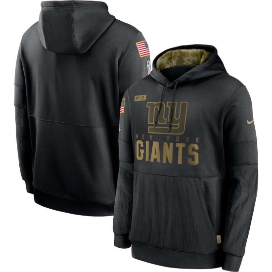 Men's NFL New York Giants 2020 Salute To Service Black Pullover Hoodie - Ujersey