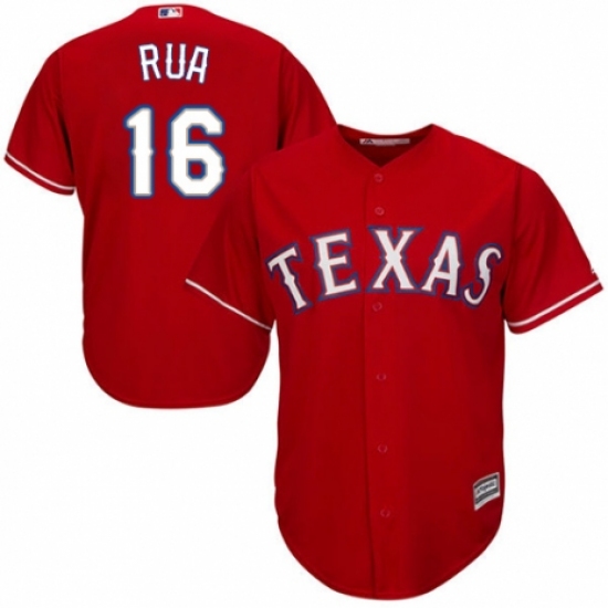 Youth Majestic Texas Rangers #16 Ryan Rua Authentic Red Alternate Cool Base MLB Jersey - Ujersey