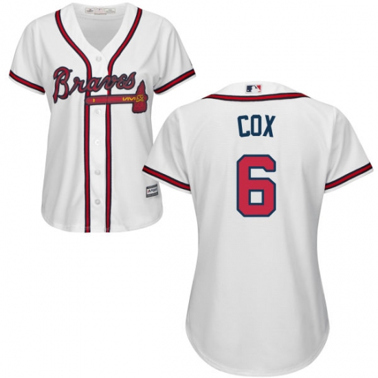 Women's Majestic Atlanta Braves #6 Bobby Cox Authentic White Home Cool Base MLB Jersey - Ujersey