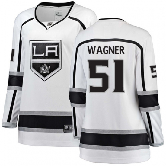 Women's Los Angeles Kings #51 Austin Wagner Authentic White Away Fanatics Branded Breakaway NHL Jersey - Ujersey