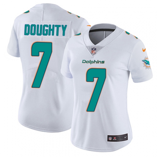 Women's Nike Miami Dolphins #7 Brandon Doughty White Vapor Untouchable Elite Player NFL Jersey - Ujersey