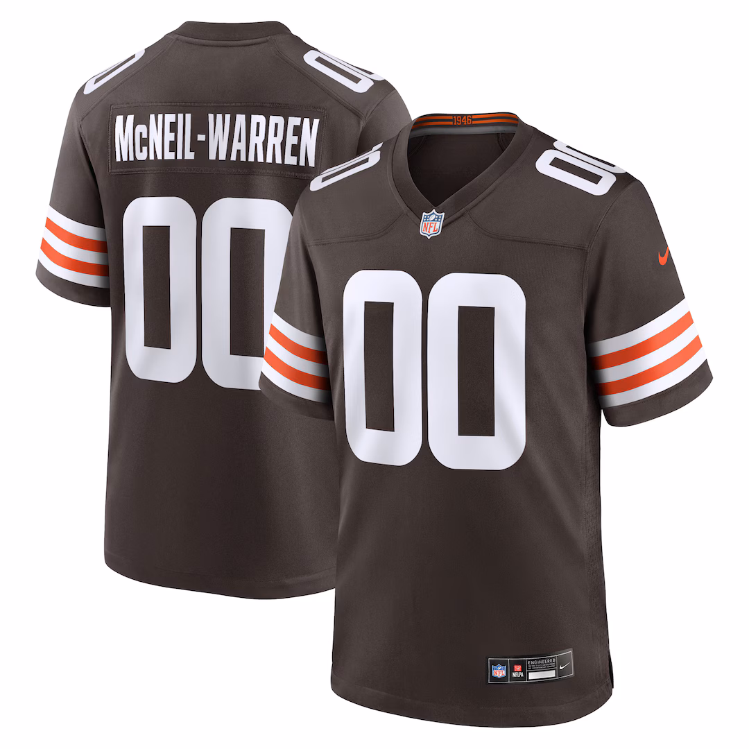 Men's Cleveland Browns Emmanuel McNeil-Warren Nike Brown Game Jersey