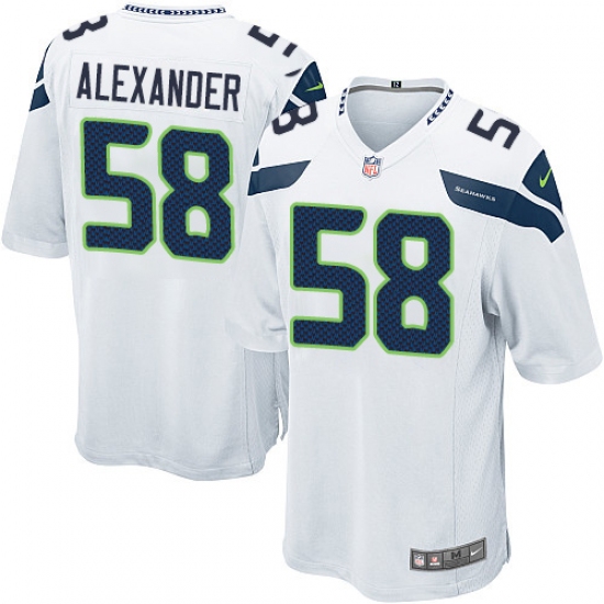 Men's Nike Seattle Seahawks #58 D.J. Alexander Game White NFL Jersey - Ujersey