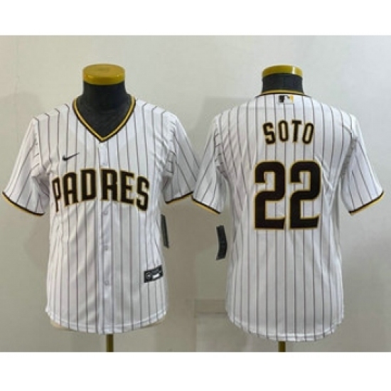 Youth San Diego Padres #22 Juan Soto White Stitched MLB Cool Base Nike Jersey - Ujersey