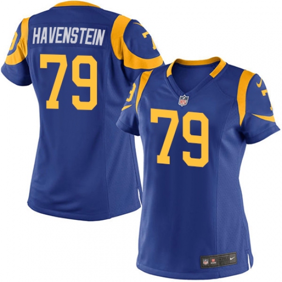 Women's Nike Los Angeles Rams #79 Rob Havenstein Game Royal Blue Alternate NFL Jersey - Ujersey