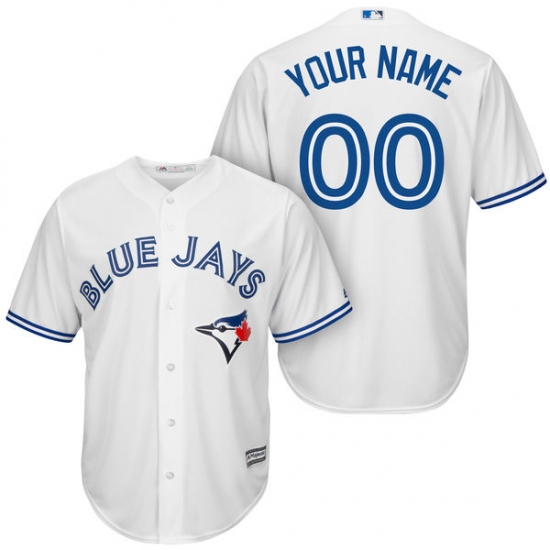 Men's Toronto Blue Jays Majestic White Cool Base Custom Jersey - Ujersey