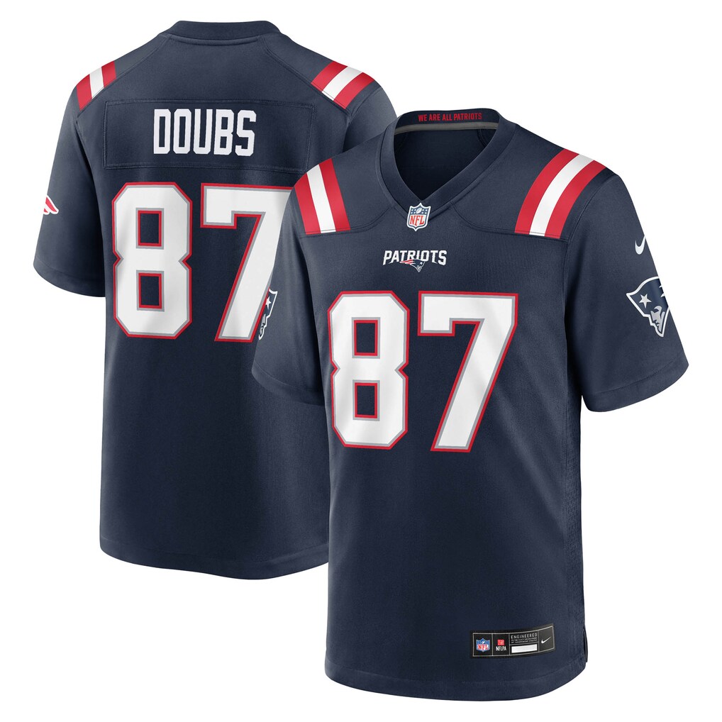 Men's New England Patriots Romeo Doubs Nike Navy Game Jersey - SUjersey01