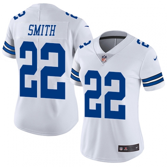 Women's Nike Dallas Cowboys #22 Emmitt Smith White Vapor Untouchable Limited Player NFL Jersey - Ujersey