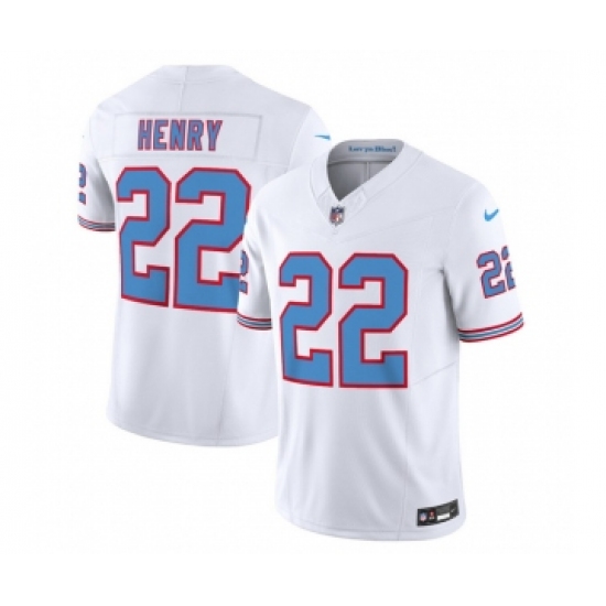 Men's Nike Tennessee Titans #22 Derrick Henry White 2023 F.U.S.E. Vapor Limited Throwback Football Stitched Jersey - Ujersey