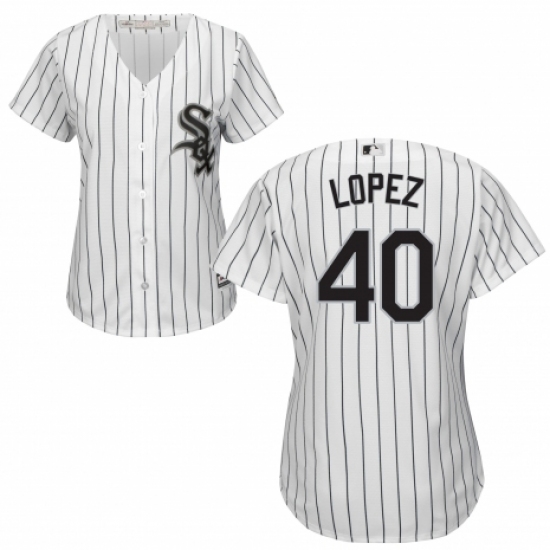 Women's Majestic Chicago White Sox #40 Reynaldo Lopez Replica White Home Cool Base MLB Jersey - Ujersey