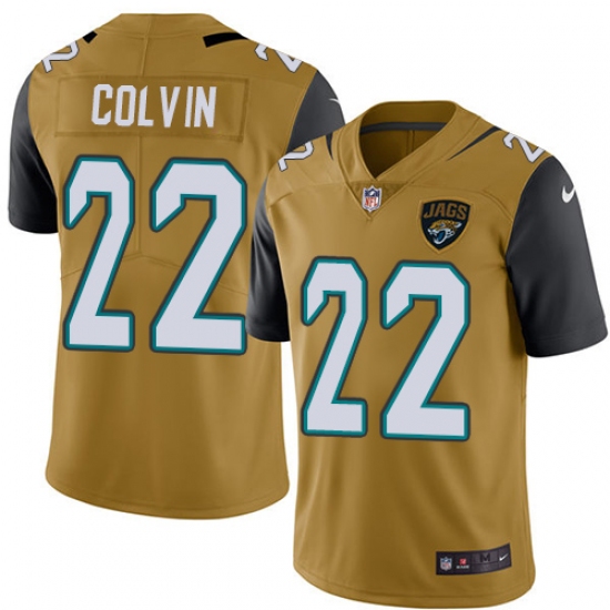 Youth Nike Jacksonville Jaguars #22 Aaron Colvin Limited Gold Rush Vapor Untouchable NFL Jersey - Ujersey