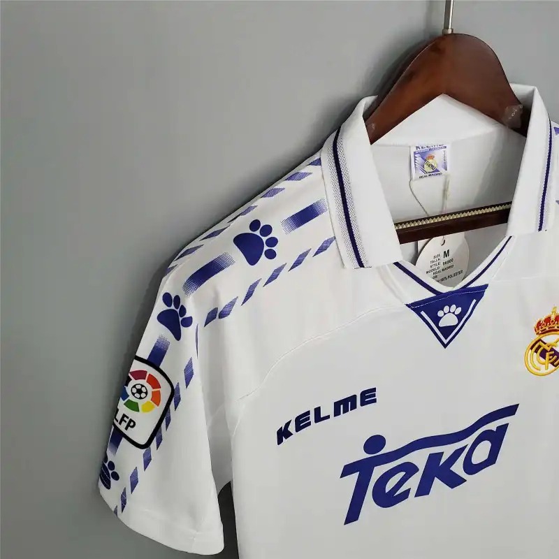 Real Madrid Retro Jersey Home Custom Soccer Shirt 1996-97 - Ujersey Shop
