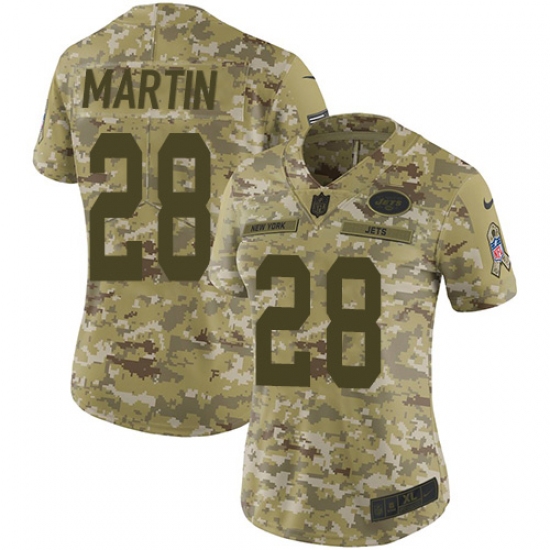Women's Nike New York Jets #28 Curtis Martin Limited Camo 2018 Salute to Service NFL Jersey - Ujersey