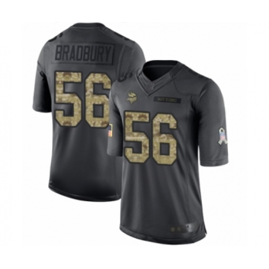 Youth Minnesota Vikings #56 Garrett Bradbury Limited Black 2016 Salute to Service Football Jersey - Ujersey