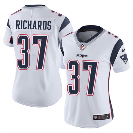 Women's Nike New England Patriots #37 Jordan Richards White Vapor Untouchable Limited Player NFL Jersey - Ujersey