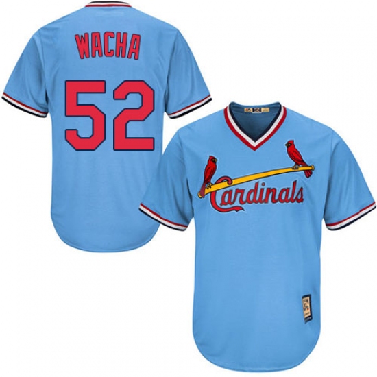 Men's Majestic St. Louis Cardinals #52 Michael Wacha Replica Light Blue Cooperstown MLB Jersey - Ujersey