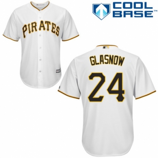 Youth Majestic Pittsburgh Pirates #24 Tyler Glasnow Replica White Home Cool Base MLB Jersey - Ujersey