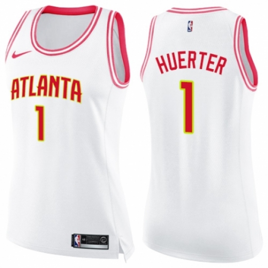 Women's Nike Atlanta Hawks #1 Kevin Huerter Swingman White/Pink Fashion NBA Jersey - Ujersey