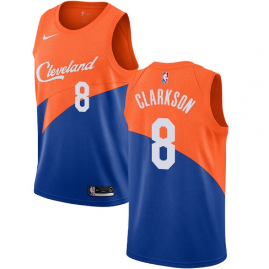 Women's Nike Cleveland Cavaliers #8 Jordan Clarkson Swingman Blue NBA Jersey - City Edition - Ujersey