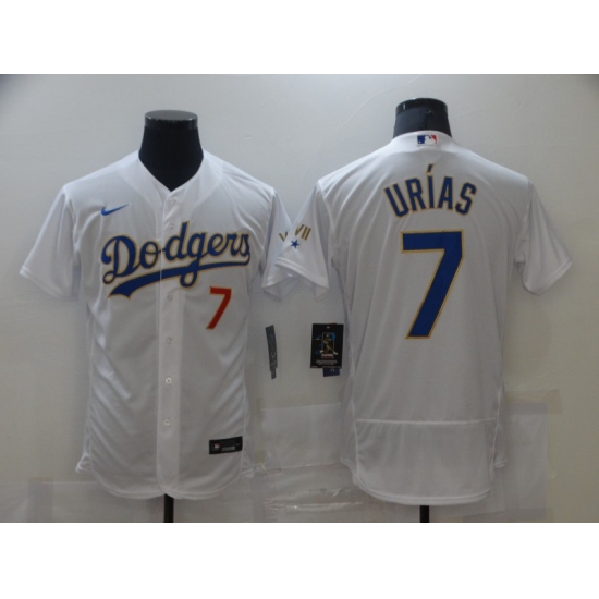 Men's Nike Los Angeles Dodgers #7 Julio Urias White  Champions Authentic Jersey - Ujersey