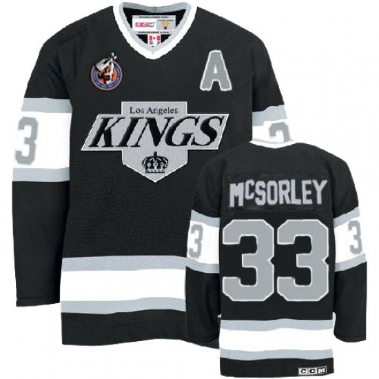 Men's CCM Los Angeles Kings #33 Marty Mcsorley Authentic Black Throwback NHL Jersey - Ujersey