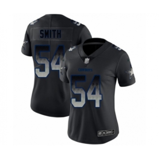 Women's Dallas Cowboys #54 Jaylon Smith Black Smoke Fashion Limited Player Football Jersey - Ujersey