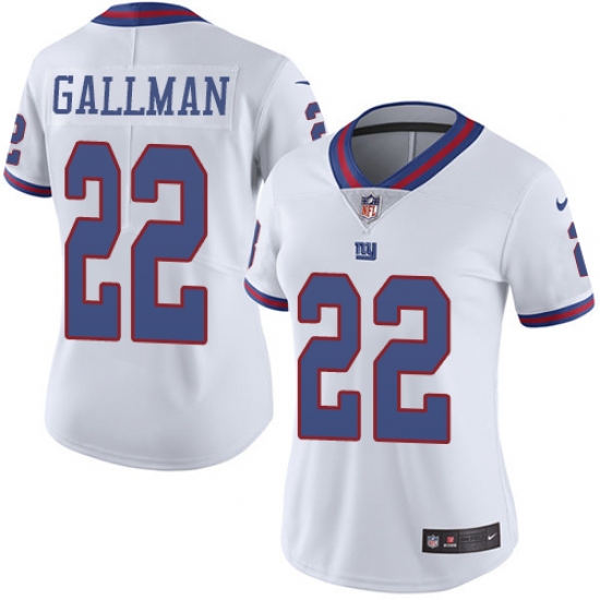 Women's Nike New York Giants #30 Wayne Gallman Limited White Rush Vapor Untouchable NFL Jersey - Ujersey