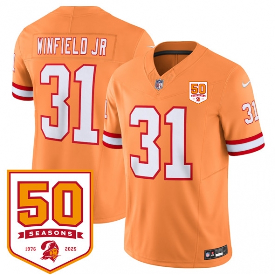Men's Tampa Bay Buccaneers #31 Antoine Winfield Jr. Orange 2025 F.U.S.E. 50th Anniversary Vapor Untouchable Limited Football Stitched Jersey - Ujersey