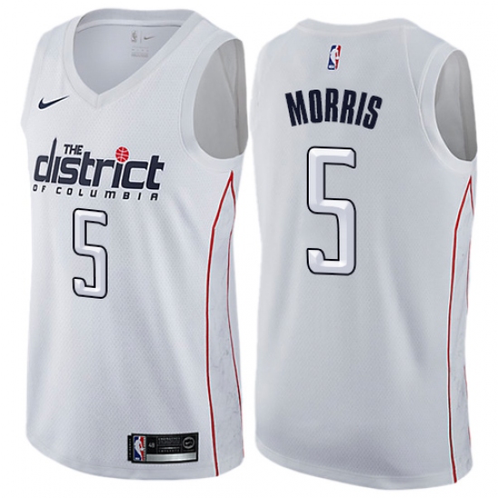 Men's Nike Washington Wizards #5 Markieff Morris Authentic White NBA Jersey - City Edition - Ujersey
