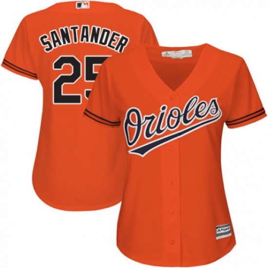 Women's Majestic Baltimore Orioles #25 Anthony Santander Replica Orange Alternate Cool Base MLB Jersey - Ujersey