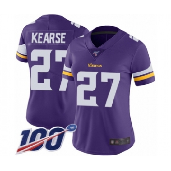 Women's Minnesota Vikings #27 Jayron Kearse Purple Team Color Vapor Untouchable Limited Player 100th Season Football Jersey - Ujersey