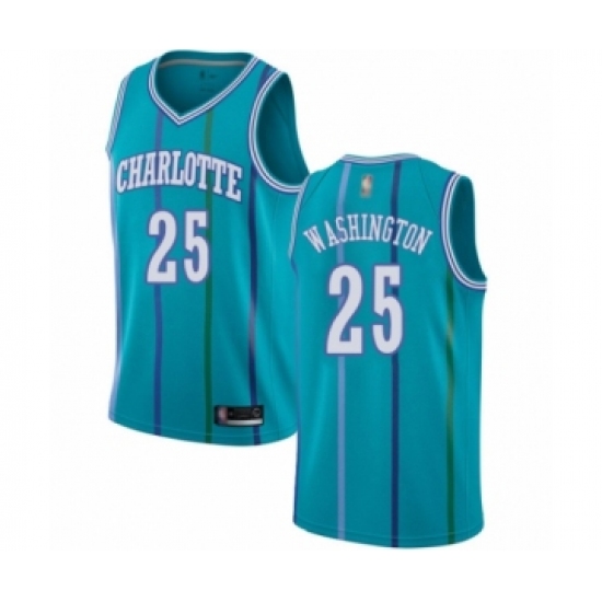 Women's Jordan Charlotte Hornets #25 PJ Washington Authentic Aqua Hardwood Classics Basketball Jersey