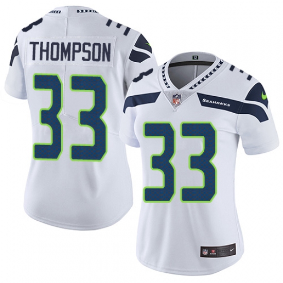 Women's Nike Seattle Seahawks #33 Tedric Thompson Elite White NFL Jersey - Ujersey