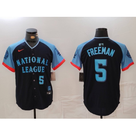 Men's Los Angeles Dodgers #5 Freddie Freeman Number Navy 2024 All Star Limited Stitched Jersey - Ujersey