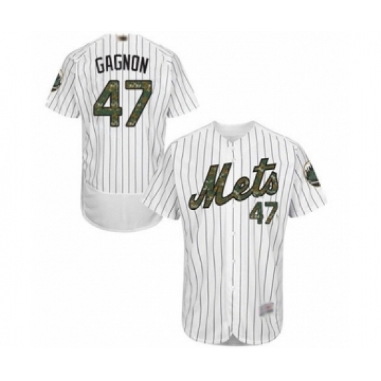 Men's New York Mets #47 Drew Gagnon Authentic White 2016 Memorial Day Fashion Flex Base Baseball Player Jersey - Ujersey