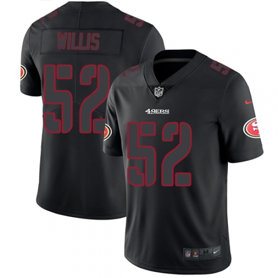 Men's Nike San Francisco 49ers #52 Patrick Willis Limited Black Rush Impact NFL Jersey - Ujersey