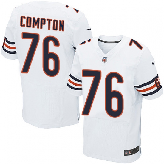 Men's Nike Chicago Bears #76 Tom Compton Elite White NFL Jersey - Ujersey