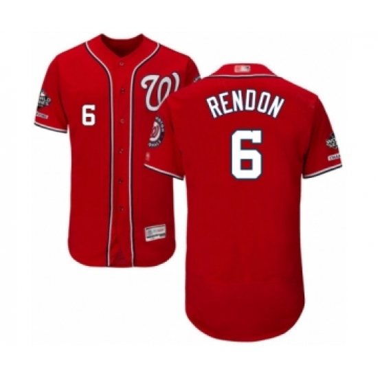 Men's Washington Nationals #6 Anthony Rendon Red Alternate Flex Base Authentic Collection 2019 World Series Champions Baseball Jersey - Ujersey