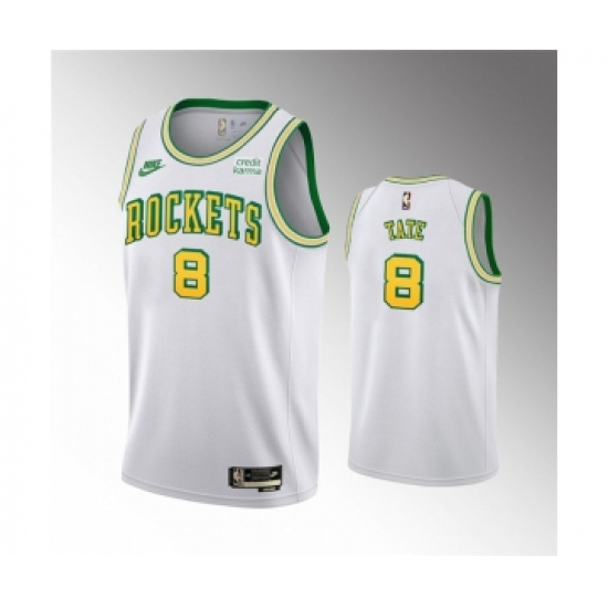 Men's Houston Rockets #8 Jae'Sean Tate White Swingman Classic Edition Stitched Basketball Jersey - Ujersey