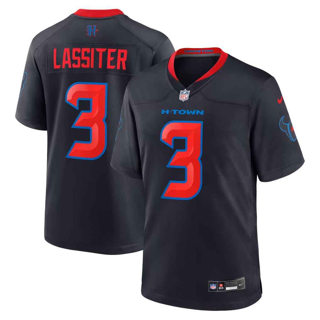 Men's Houston Texans Kamari Lassiter Nike Navy Alternate Game Jersey - ujerseystore