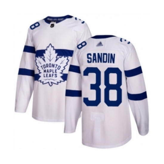 Youth Toronto Maple Leafs #38 Rasmus Sandin Authentic White 2018 Stadium Series Hockey Jersey - Ujersey